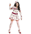 Zombie Nurse  Dress, Fingerless Gloves, Headpiece 