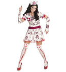 Zombie Nurse  Dress, Fingerless Gloves, Headpiece 
