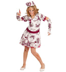 Zombie Nurse  Dress, Fingerless Gloves, Headpiece 