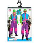 “Neon Purple-Azure-Green Ski Suit  Overalls, Belt 