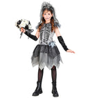 Skelebride  Dress, Fingerless Gloves, Bridal Veil 
