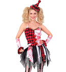 Evil Harlequin  Dress, Cuffs, Mini Hat 