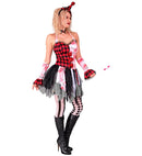 Evil Harlequin  Dress, Cuffs, Mini Hat 
