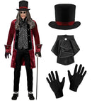Victorian Vampire  Jacket With Vest, Jabot, Gloves, Hat 