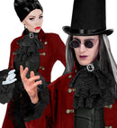 Lace Jabot With Gem & Cuffs