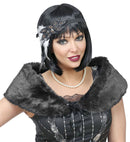 Roaring 20S Flapper  Faux Fur Stole, Sequin & Feathers Headpiece 