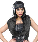 Roaring 20S Flapper  Faux Fur Stole, Sequin & Feathers Headpiece 