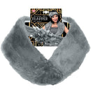 Roaring 20S Flapper  Faux Fur Stole, Lace Headpiece With Flower 