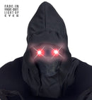 Faceless Hooded Mask With Red Fade-In Fade-Out Light-Up Eyes