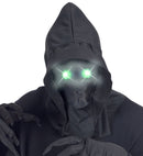 Faceless Hooded Mask With Green Fade-In Fade-Out Light-Up Eyes