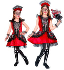 Mujer Dia De Los Muertos  Dress, Fingerless Gloves, Headpiece 