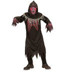 Demon  Robe, Gloves, Hooded Maskwith Fade-In Fade-Out Light-Up Eyes 