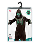 Grim Reaper  Robe, Gloves, Hooded Mask With Fade-In Fade-Out Light-Up Eyes 