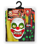 Horror Clown  Hooded Coat, Collar, Mask With Flashing Light Eyes & 3 Evil Clown Voice Sounds 