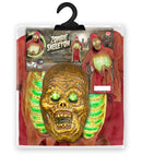 Zombie Skeleton  Hooded Robe, Belt, Light-Up Mask & Bones Chest 