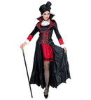 Vampiress  Dress With Long Coat, Choker With Jabot, Mini Top Hat 
