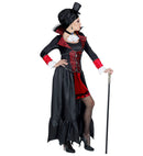 Vampiress  Dress With Long Coat, Choker With Jabot, Mini Top Hat 