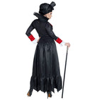 Vampiress  Dress With Long Coat, Choker With Jabot, Mini Top Hat 