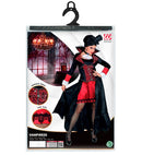 Vampiress  Dress With Long Coat, Choker With Jabot, Mini Top Hat 