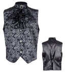 Satin Gothic Vest With Jabot & Gem