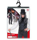 Satin Gothic Vest With Jabot & Gem