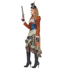 Steampunk  Dress With Choker, Fingerless Gloves, Mini Top Hat 