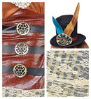 Steampunk  Dress With Choker, Fingerless Gloves, Mini Top Hat 