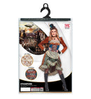 Steampunk  Dress With Choker, Fingerless Gloves, Mini Top Hat 