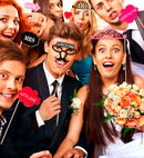 Photo Booth Bride & Groom Accessories 20 Pcs In Window Box