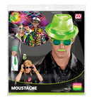 Neon Green Moustaches Adhesive -6 Styles Ass.