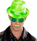 Neon Green Moustaches Adhesive -6 Styles Ass.
