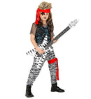 Rock Star  Tank Top, Mesh Crop Top, Pants, Belt, Leg Band, Bandana 
