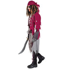 Pirate Skeleton  Shirt With Vest And Belt, Pants, Bandana 