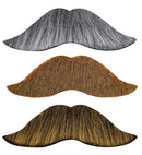 Character Moustache Adhesive - 3 Colors Ass.: Grey, Blond, Brown