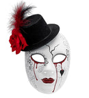 Commedia Dell'Arte Bleeding Woman Mask With Hat