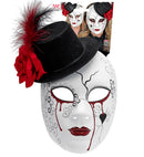 Commedia Dell'Arte Bleeding Woman Mask With Hat