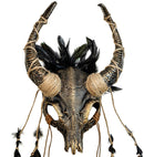 Shaman Bull Skull Mask With Feathers