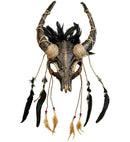 Shaman Bull Skull Mask With Feathers