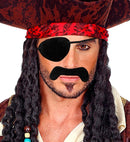 Pirate Moustache & Eye-Patches Adhesive - Black