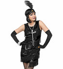 Roaring 20S Flapper  Dress, Headband With Feather 