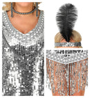 Roaring 20S Flapper  Dress, Headband 