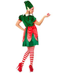 Santa'S Little Helper Elf  Dress, Hat With Ears And Plaits 
