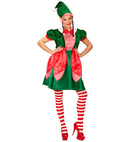 Santa'S Little Helper Elf  Dress, Hat With Ears And Plaits 