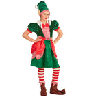 Santa'S Little Helper Elf  Dress, Hat With Ears And Plaits 