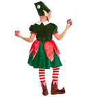 Santa'S Little Helper Elf  Dress, Hat With Ears And Plaits 