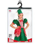 Santa'S Little Helper Elf  Dress, Hat With Ears And Plaits 