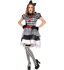 Vintage Clown  Dress With Ruff, Bow Headband, Gloves 
