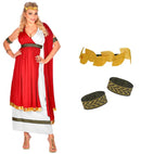Roman Empress  Dress With Drape, Armbands, Laurel Wreath 