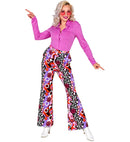 The 70S Groovy Style - Pink Tiny  Bubbles  Pants 