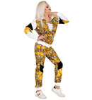 Black/Gold Skulls Shell Suit  Jacket, Pants 